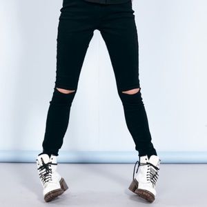 NWT MINKPINK  Knee Slit Long Jeans, 2 sizes XS & S